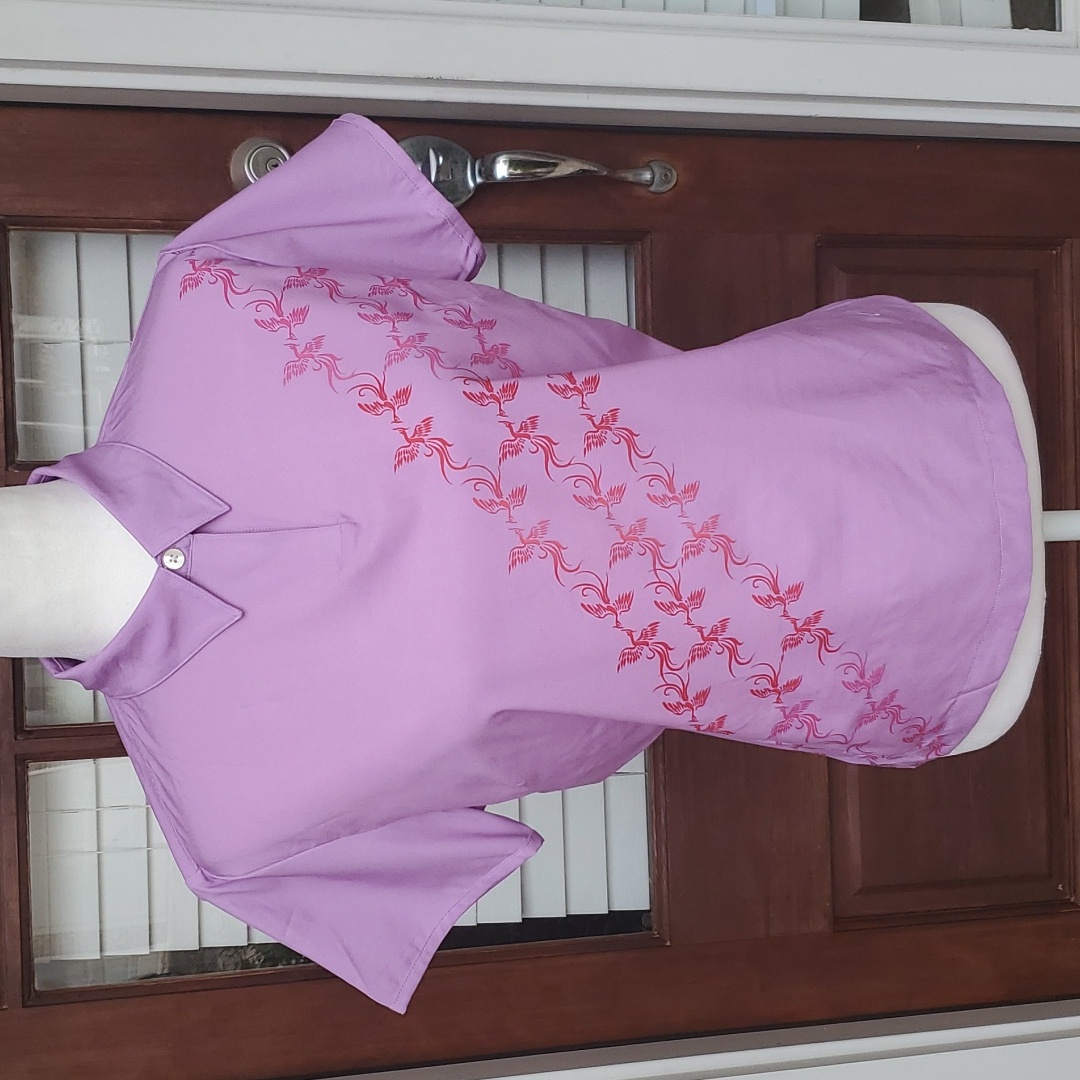 Nike Golf Dry Fit Purple Shirt With Red Bird Print